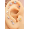 925 Ayar Ağaç Motifli Taşlı Minimal Tragus Piercing