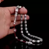 925 Ayar Gümüş Kapsül Kesim Kırmızı Siyah Beyaz Mineli Tesbih