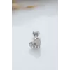 925 Ayar Kalp Motifli Taşlı Minimal Tragus Piercing