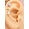 925 Ayar Yuvarlak Taşlı Minimal Tragus Piercing