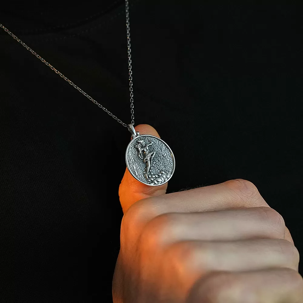 925 Ayar Gümüş Hermes Tanrısı Unısex Kolye