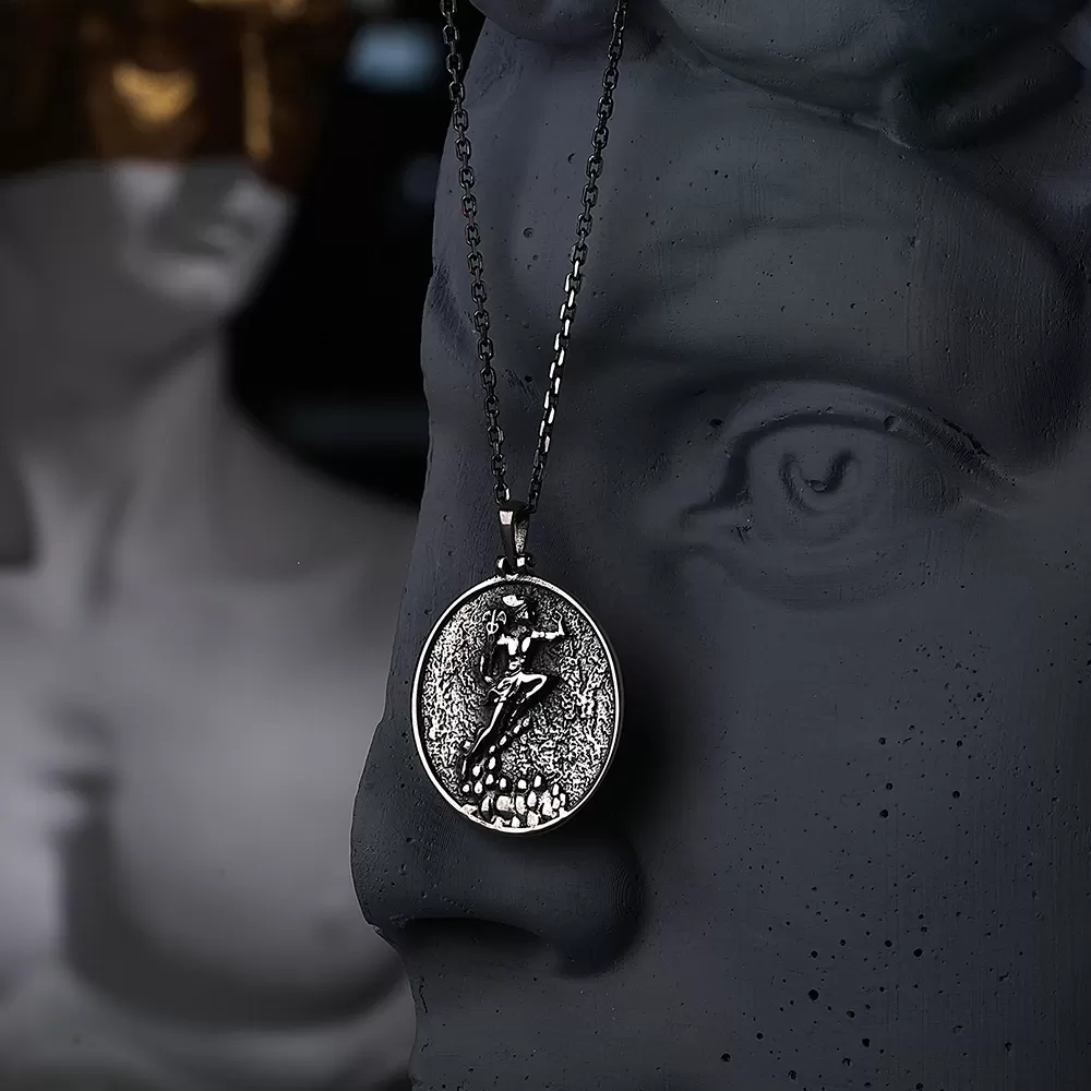 925 Ayar Gümüş Hermes Tanrısı Unısex Kolye
