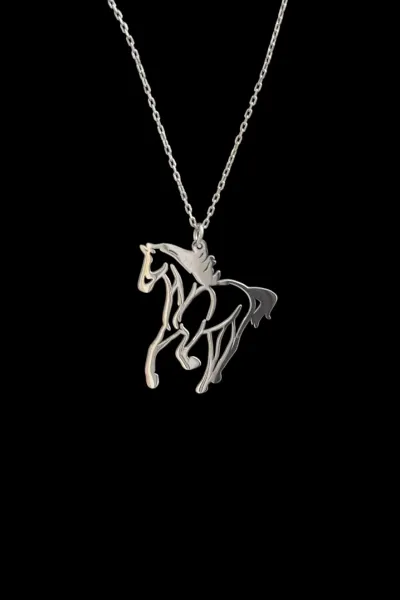 925 Ayar Gümüş At Çizimi Kolye