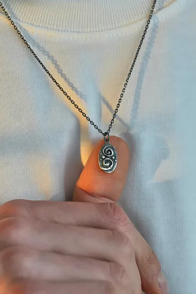 925 Ayar Gümüş Spiral Sonsuzluk Unısex Kolye