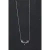 925 Ayar Gümüş Siyah Beyaz Taşlı Mini Mikailin Kanadı Kolye