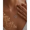 925 Ayar Gümüş  MOM Yazılı Kalpli Anne Kolye