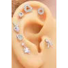 925 Ayar Taşlı Minimal Tragus Piercing