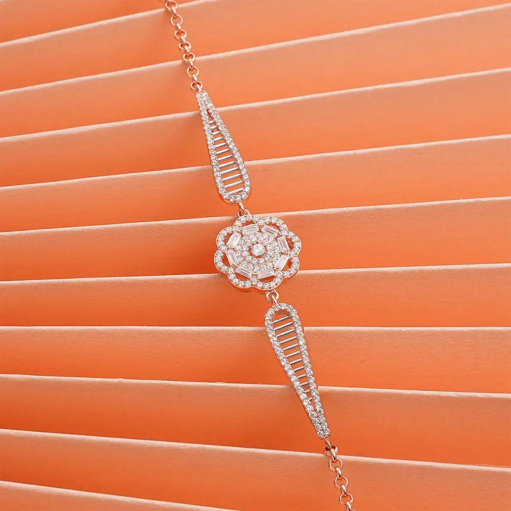 925 Ayar Modern Gümüş Bileklik Rose