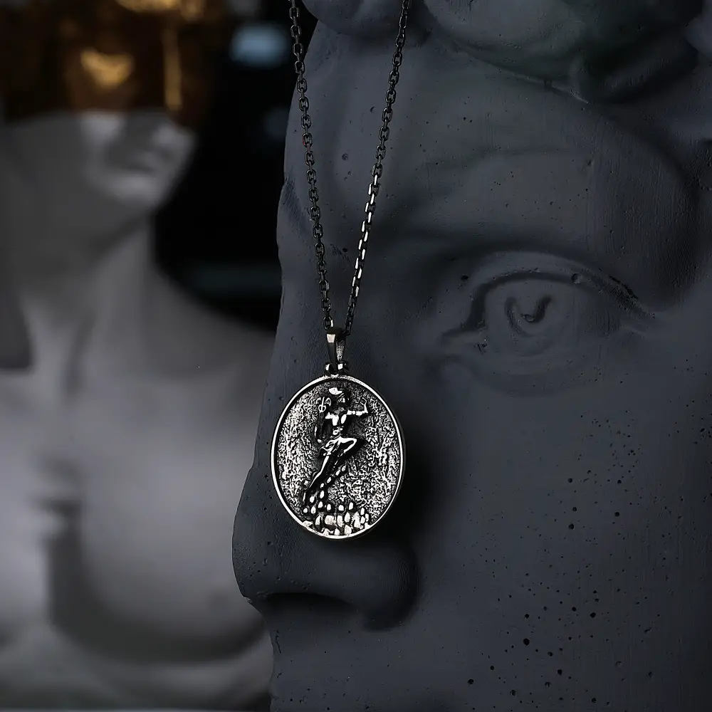 925 Ayar Gümüş Hermes Tanrısı Unısex Kolye