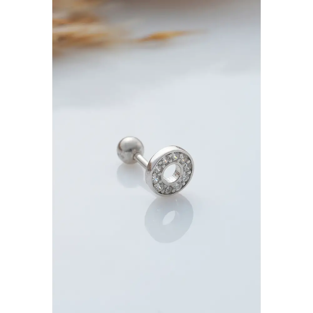 925 Ayar Taşlı Minimal Tragus Piercing