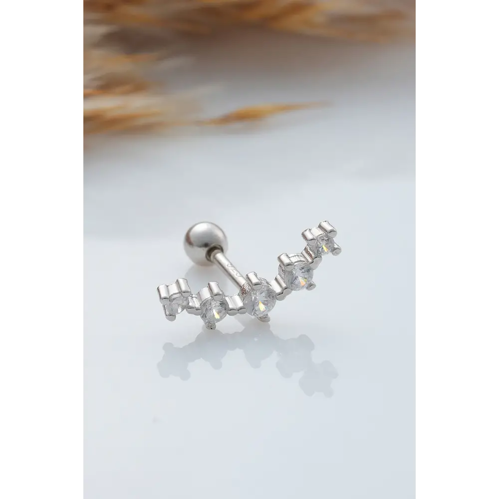 925 Ayar Taşlı Minimal Tragus Piercing