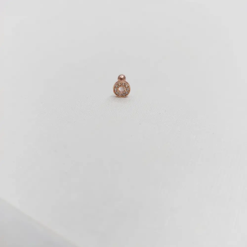 925 Ayar Taşlı Minimal Tragus Piercing