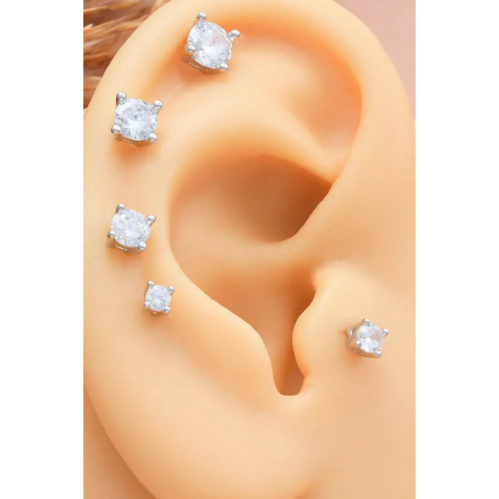 925 Ayar Tek Taş Modeli Minimal Tragus Piercing