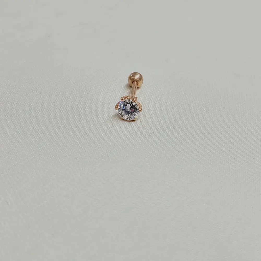 925 Ayar Tek Taş Modeli Minimal Tragus Piercing