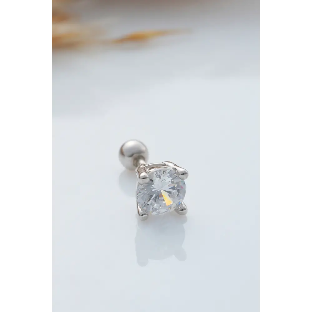 925 Ayar Tek Taş Modeli Minimal Tragus Piercing