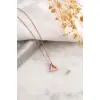 925 Ayar Gümüş Üçgen Kolye - Rose