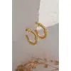 925 Ayar Gümüş Kalpli Küpe - Gold