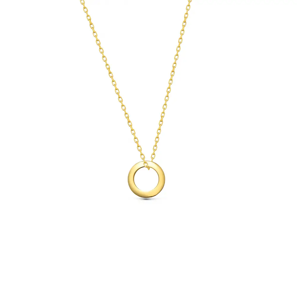 925 Ayar Gümüş Halka Kolye - Gold