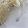 925 Ayar Gümüş Opal Taşlı Güneş Kolye
