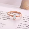 925 Ayar Baget Zirkon Taş Ayarlanabilir Gümüş Yüzük Rose