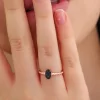 925 Ayar Gümüş Elips Ayarlanabilir Yüzük Rose