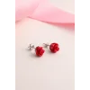 925 Ayar Gümüş Gül Küpe - Rose