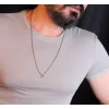 925 Ayar Gümüş Kare Erkek Kolye Silver