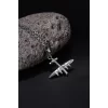 925 Ayar Gümüş Uçak Erkek Kolye Silver