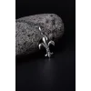 925 Ayar Gümüş Zambak Çiçeği Erkek Kolye Silver