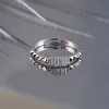 925 Ayar Gümüş Zirkon Taş Süslemeli Baget Taşlı Ayarlanabilir Yüzük Silver