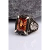 925 Ayar Gümüş Zirkon Taşlı Kartal Motifli Erkek Yüzük Silver