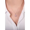 925 Ayar Kuvars Rengi Zirkon Taşlı Kolye