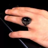925 Ayar Onix Taşlı Oval Model Gümüş Erkek Yüzük Silver