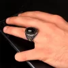 925 Ayar Siyah Renk Onix Taşlı Gümüş Erkek Yüzük Silver