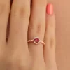 925 Ayar Zirkon Taş Ayarlanabilir Gümüş Yüzük Rose
