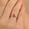 925 Ayar Zirkon Taş Ayarlanabilir Gümüş Yüzük Rose