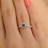 925 Ayar Zirkon Taş Gümüş Ayarlanabilir Yüzük Silver