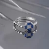 925 Ayar Zirkon Taş Süslemeli Ayarlanabilir Gümüş Yüzük Silver