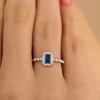 925 Ayar Zirkon Taş Süslemeli Baget Ayarlanabilir Gümüş Yüzük Silver