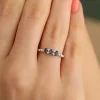 925 Ayar Zirkon Taş Süslemeli Baget Gümüş Yüzük Silver
