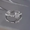 925 Ayar Zirkon Taş Süslemeli Baget Taşlı Elips Gümüş Yüzük Silver