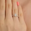 925 Ayar Zirkon Taş Süslemeli Elips Ayarlanabilir Gümüş Yüzük Silver