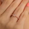 925 Ayar Zirkon Taş Süslemeli Gümüş Ayarlanabilir Yüzük Rose