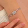 925 Ayar Zirkon Taşlı Baget Bileklik Silver