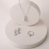 925 Ayar Zirkon Taşlı Kadın Silver Set