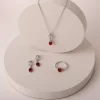925 Ayar Zirkon Taşlı Kadın Silver Set