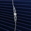 925 Ayar Zirkon Taşlı Kalp Motifli Baget Gümüş Bileklik Silver