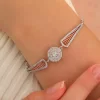 925 Ayar Zirkon Taşlı Sekizgen Bileklik Silver