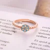 925 Ayar Gümüş Ayarlanabilir Çiçek Motifli Yüzük Rose