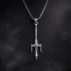 925 Ayar Gümüş Antik Trident Üçlü Mızrak Kolye